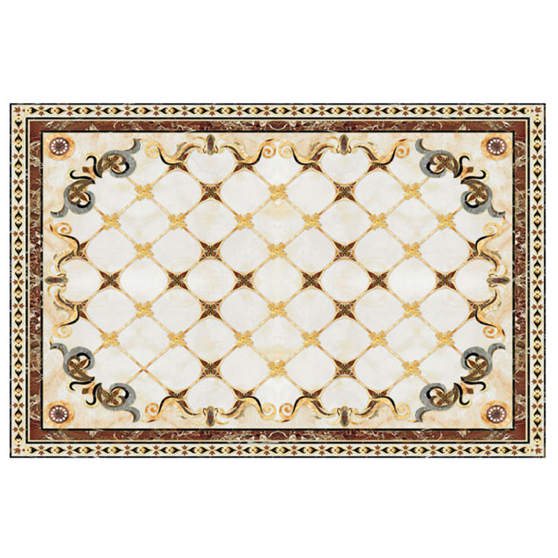 Solid Color Nordic Area Carpet Polyester Tile Print Indoor Rug Easy Care Carpet for Living Room