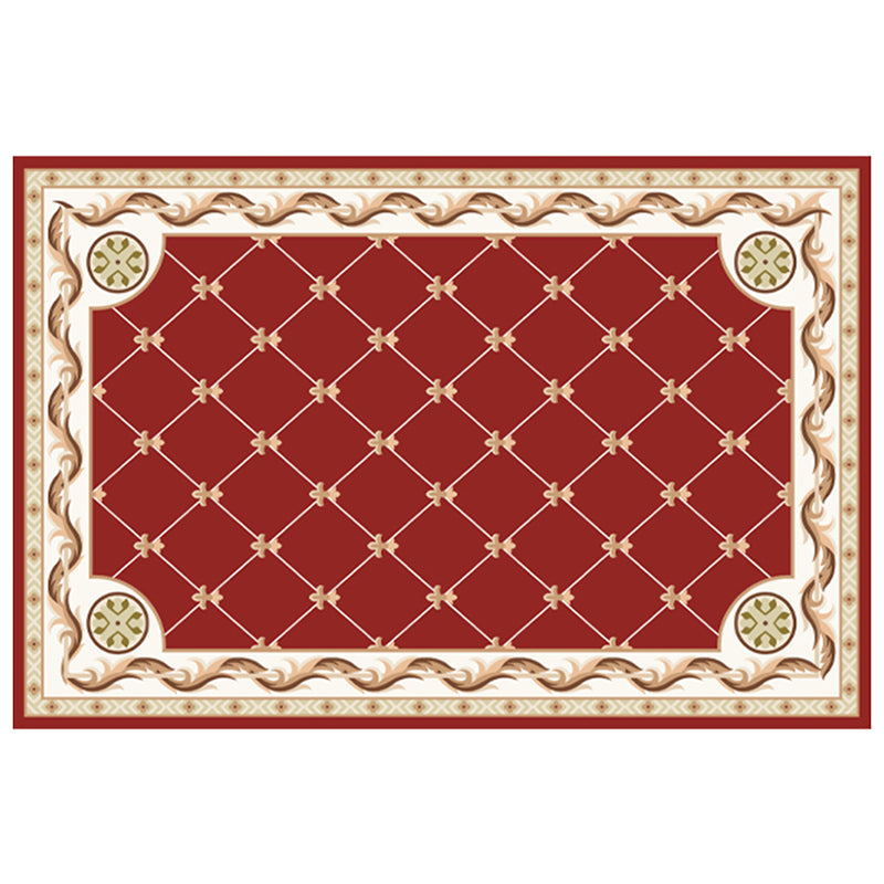 Solid Color Nordic Area Carpet Polyester Tile Print Indoor Rug Easy Care Carpet for Living Room