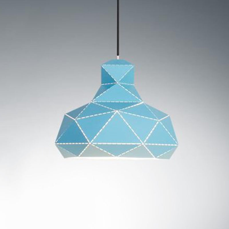Iluminación de techo de sombrero Metal contemporánea 1 cabeza blanca/rosa/azul Poste de colgante de suspensión, 12 "/15" de ancho