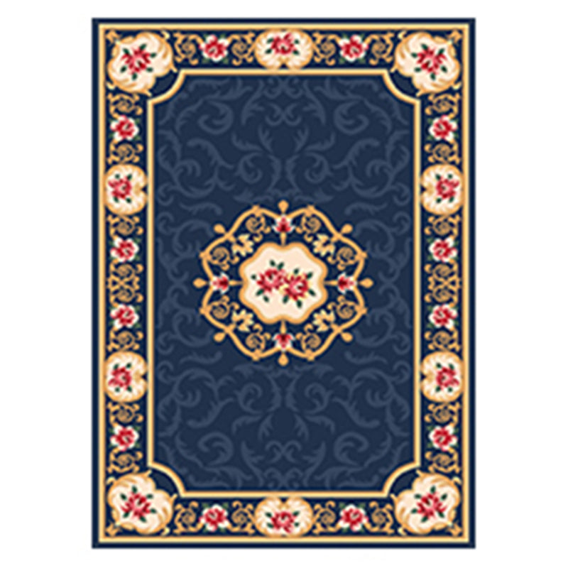 Multicolor Luxury Indoor Rug Polyester Floral Print Carpet Easy Care Rug for Home Decoration