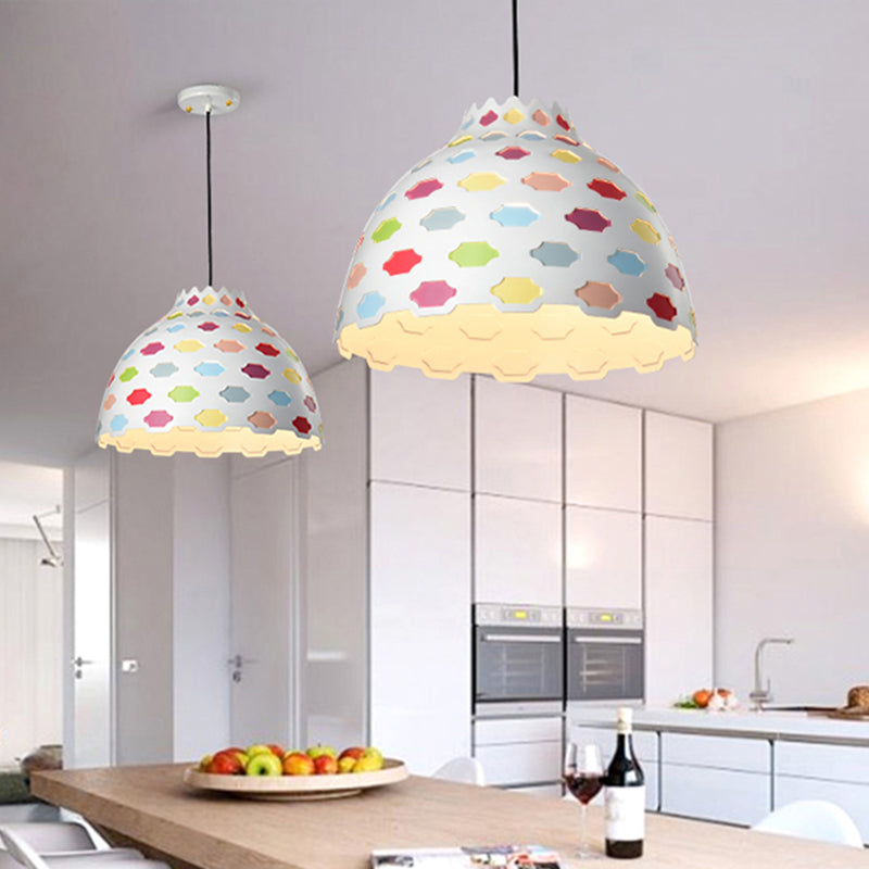 Hemisphere Metal Hanging Lighting Modernism 1 Bulb Multi-Color Ceiling Pendant Light