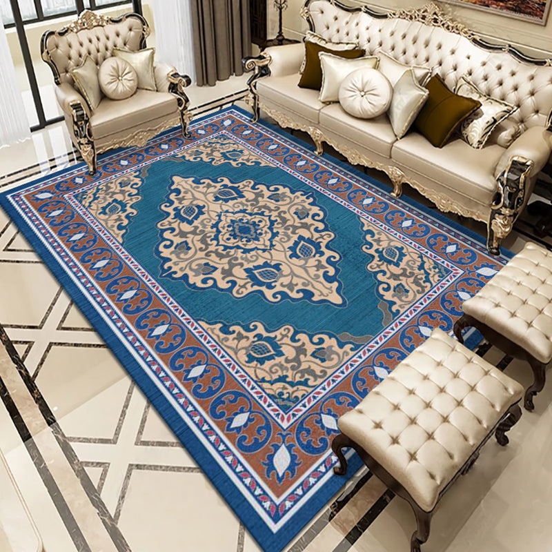 Elegant Multicolor Luxe Carpet Polyester Marbling Indoor Rug Stain Resistant Rug for Home Decor