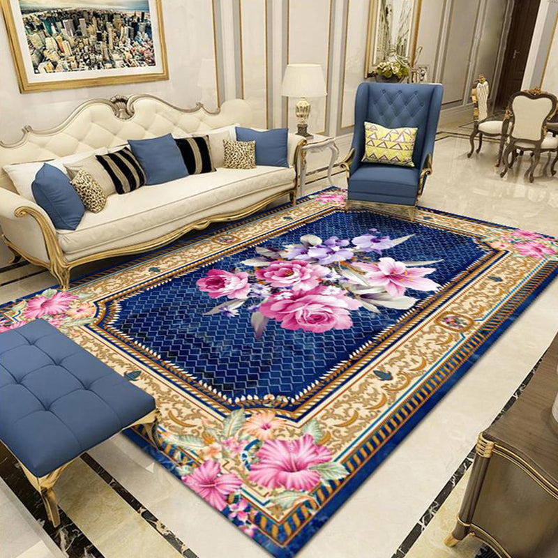 Elegant Multicolor Luxe Carpet Polyester Marbling Indoor Rug Stain Resistant Rug for Home Decor