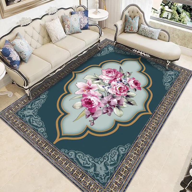 Elegant Multicolor Luxe Carpet Polyester Marbling Indoor Rug Stain Resistant Rug for Home Decor