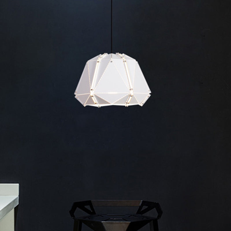 Geometric Metal Hanging Light Modernism 1 Head White/Pink Suspended Lighting Fixture for Bedroom