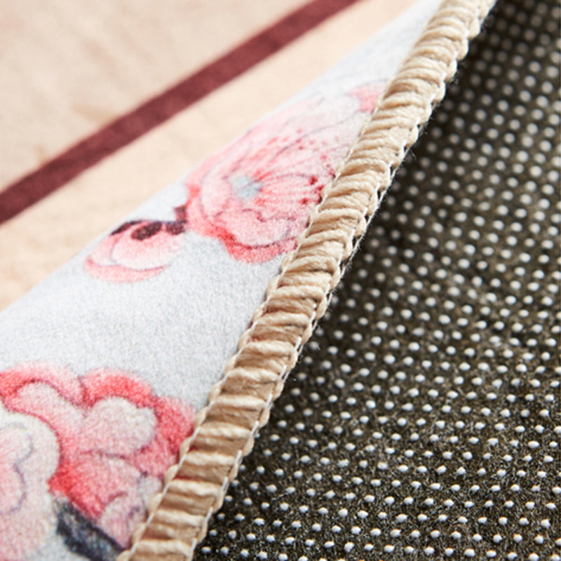 Tapis d'intérieur asiatique de couleur unie, en Polyester, imprimé Antique, avec envers antidérapant, pour la décoration de la maison