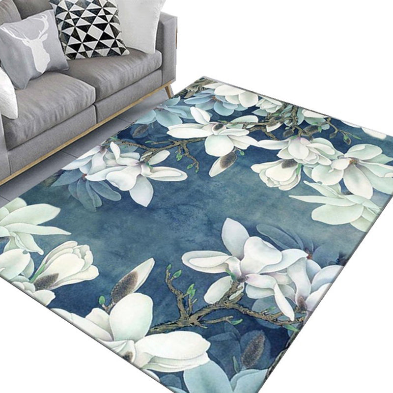 Trendy Floral Design Rug Modern Comfort Carpet Polyester Non-Slip Backing Rug for Home Decor