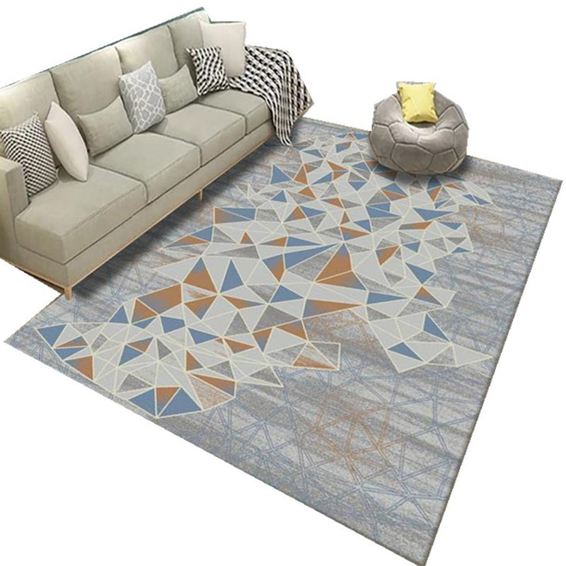 Creative Modern Indoor Rug Geometric Design Carpet Polyester Non-Slip Backing Rug for Home Decor
