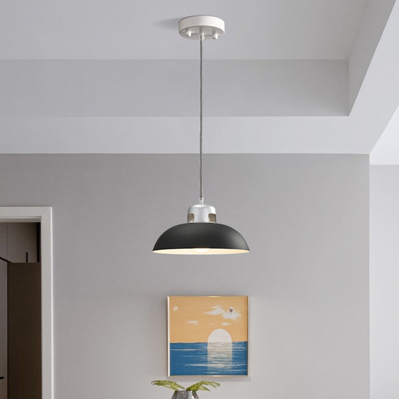 Flared Metal Pendant Light Modernism 1 Head Black/Grey Ceiling Suspension Lamp for Dining Room