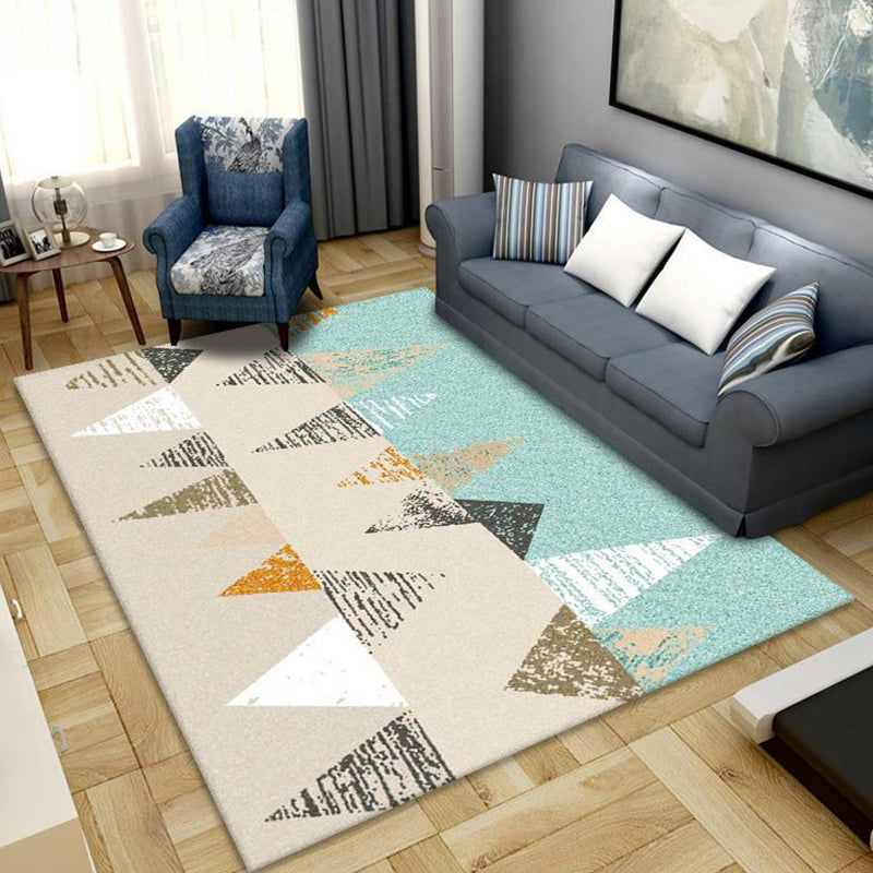 Funky Geometric Pattern Rug Simple Polyester Area Carpet Anti-Slip Backing Rug for Living Room