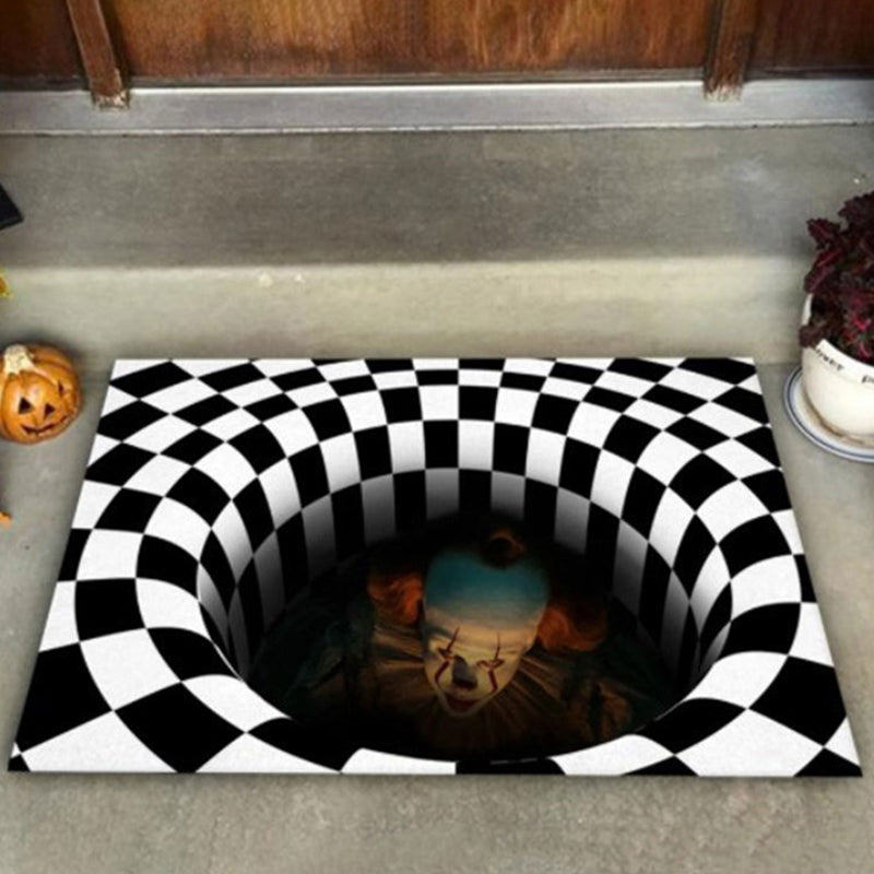 Multicolor Eclectic Carpet Polyester Visual Print Indoor Rug Stain Resistant Rug for Home Decor