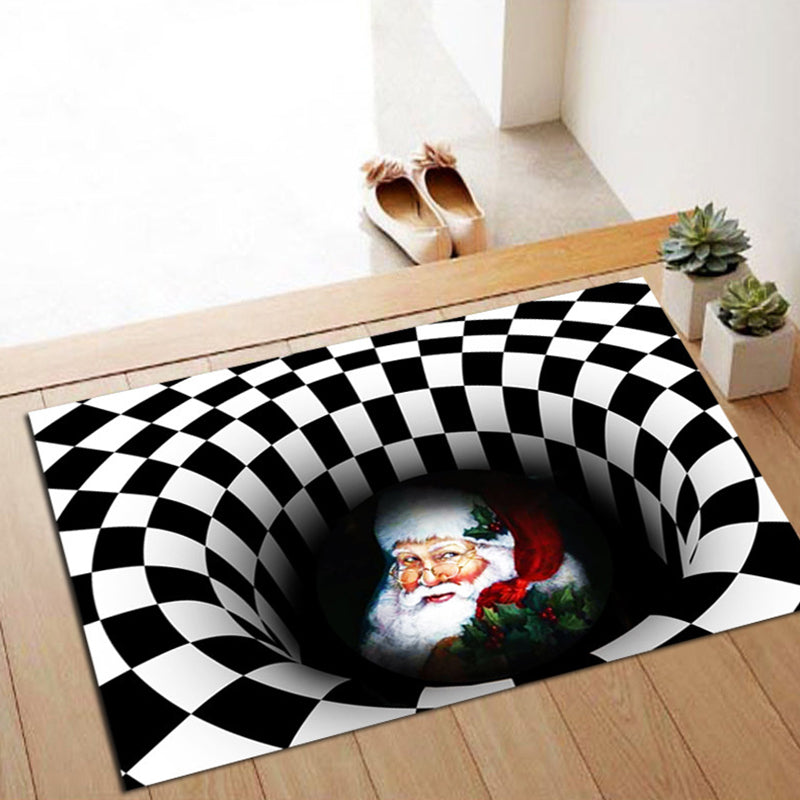 Multicolor Eclectic Carpet Polyester Visual Print Indoor Rug Stain Resistant Rug for Home Decor