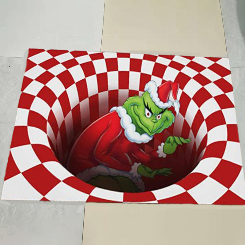 Multicolor Eclectic Carpet Polyester Visual Print Indoor Rug Stain Resistant Rug for Home Decor