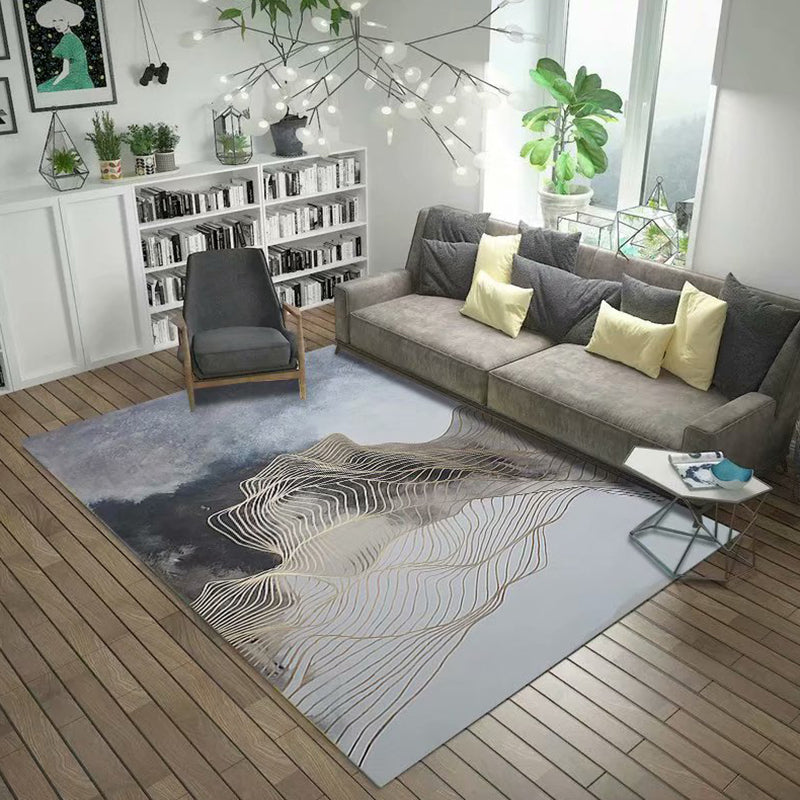 Individuality Ink Painting Rug Artistic Modern Carpet Friendly Washable Rug for Living Room