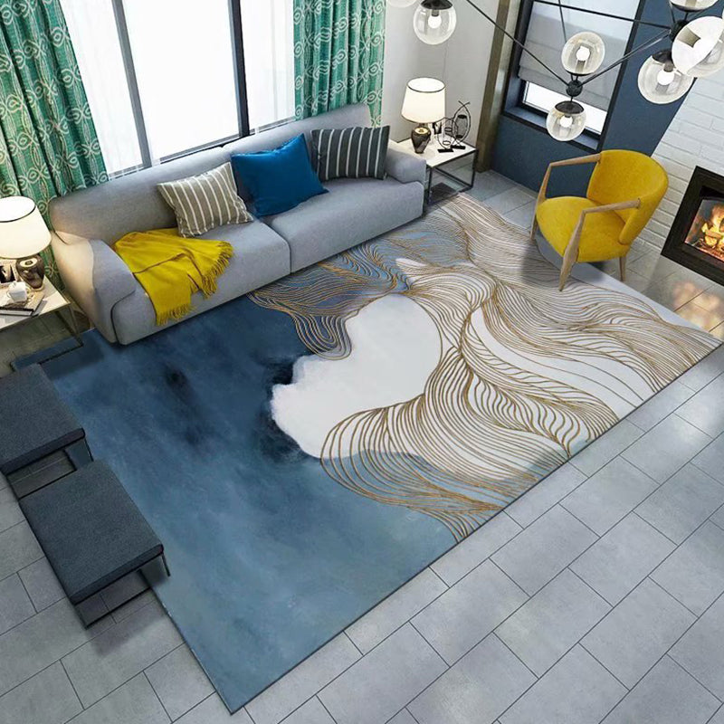 Individuality Ink Painting Rug Artistic Modern Carpet Friendly Washable Rug for Living Room