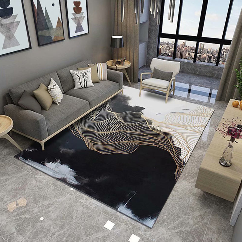 Individuality Ink Painting Rug Artistic Modern Carpet Friendly Washable Rug for Living Room