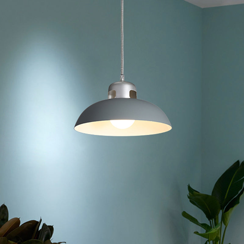 Flared Metal Pendant Light Modernism 1 Head Black/Grey Ceiling Suspension Lamp for Dining Room