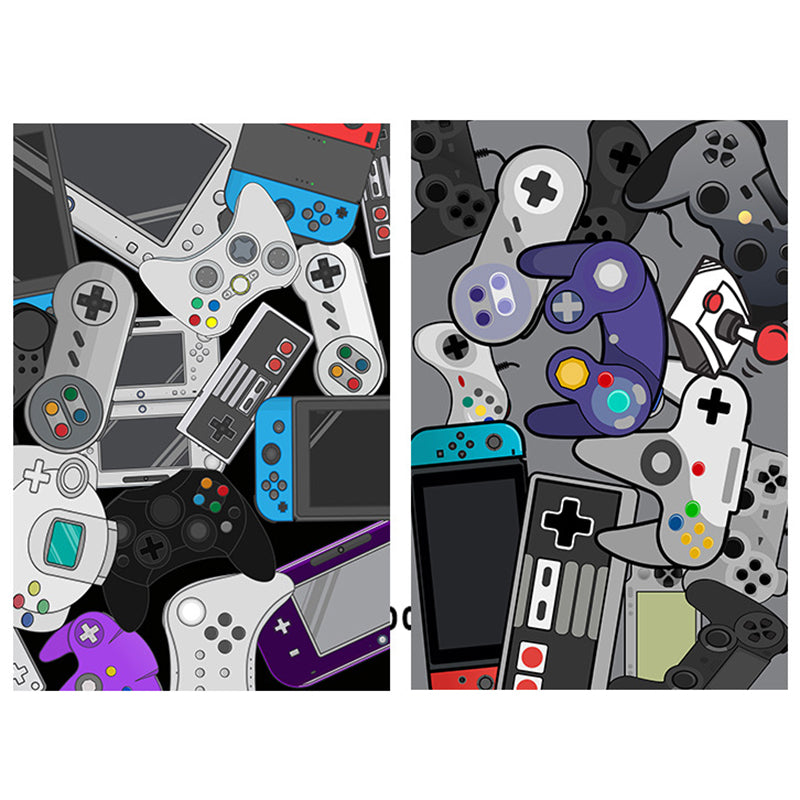 Multicolor Living Room Carpet Modern Game Machine Printed Area Rug Polyester with Easy Care Rug