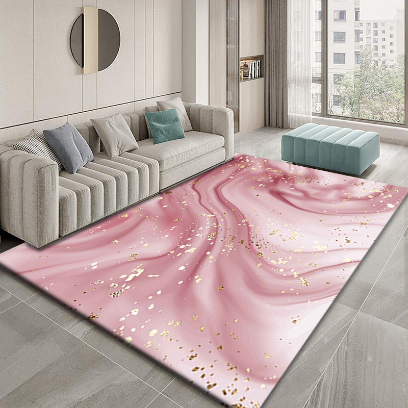 Abstract Watercolor Printed Rug Luxury Polyester Area Carpet Anti-Slip Backing Rug for Living Room