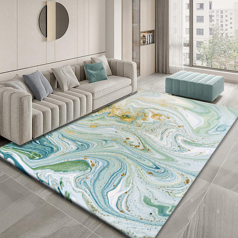 Abstract Watercolor Printed Rug Luxury Polyester Area Carpet Anti-Slip Backing Rug for Living Room