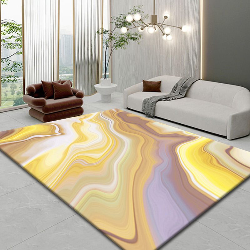 Multicolored Funky Area Rug Watercolor Printed Carpet Anti-Slip Backing Carpet for Home Decor
