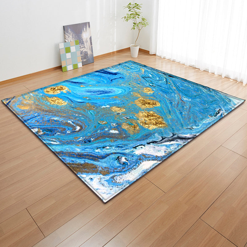 Casual Abstract Indoor Rug Modern Polyester Area Carpet Friendly Washable Rug for Living Room