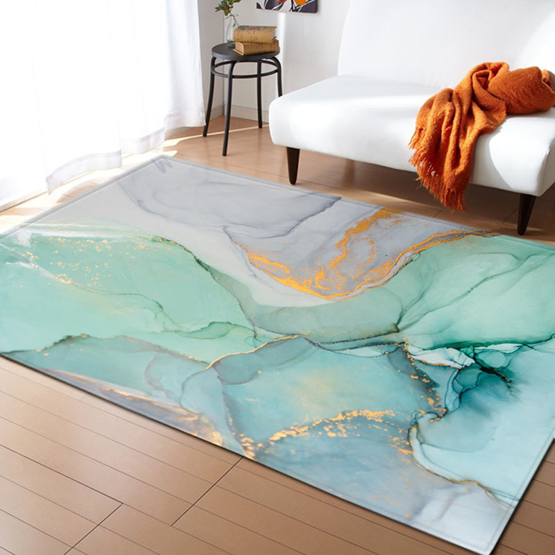 Casual Abstract Indoor Rug Modern Polyester Area Carpet Friendly Washable Rug for Living Room