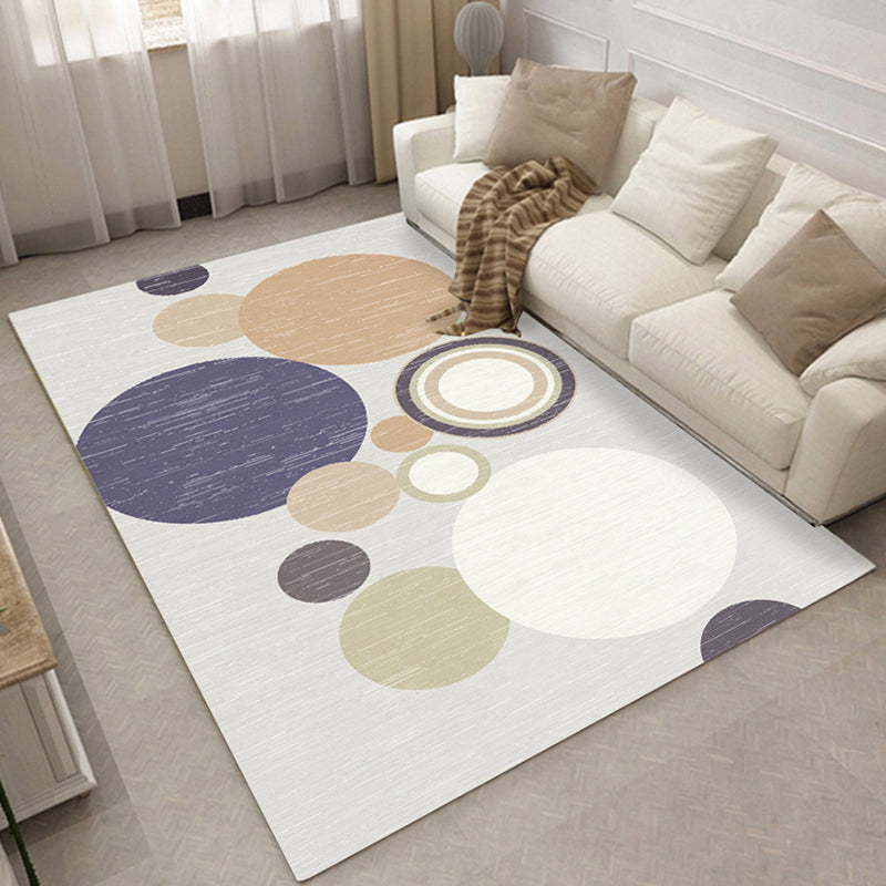Trendy Geometry Pattern Rug Contemporary Polyester Area Carpet Washable Rug for Home Decoration