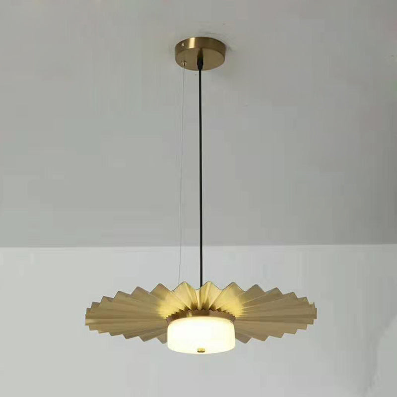 Circle Metal Hanging Light Modernist 1 Head Black/Gold Ceiling Suspension Lamp for Living Room