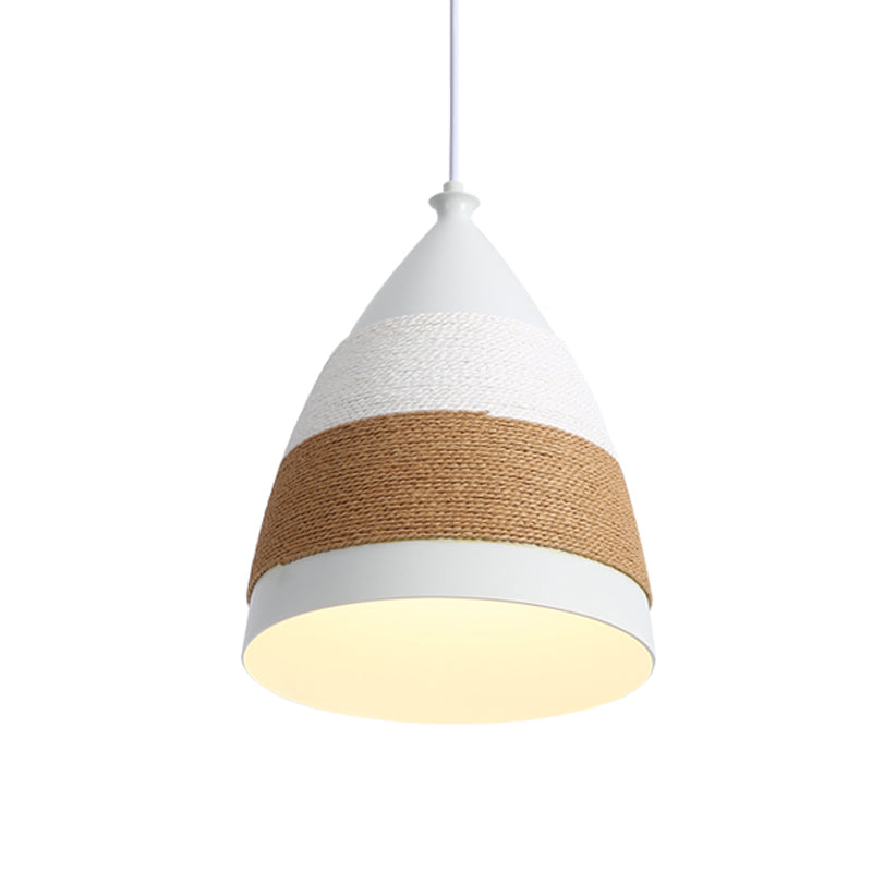 Domed Pendant Lamp Contemporary Metal 1 Head 9"/14" Wide White Ceiling Hanging Light