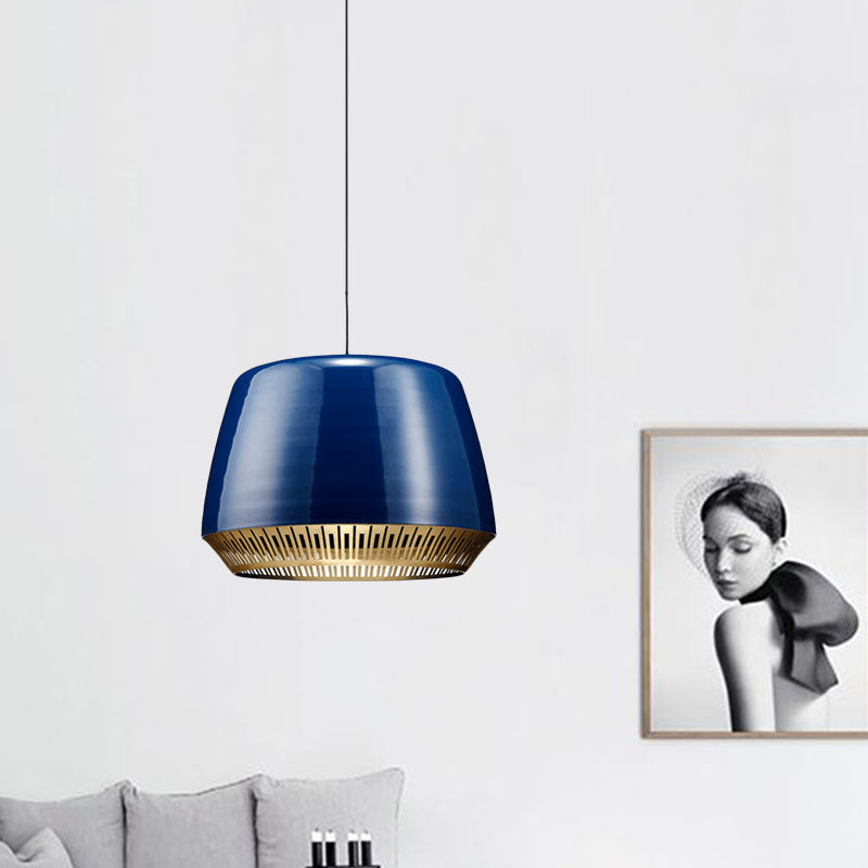Runde Anhänger Leicht modernistisches Metall 12 "/14" breit 1 Kopfblau Deckenhängung Lampe
