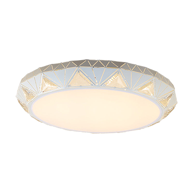 Lampe encastrée moderne conique ronde/carrée/rectangle plafonnier LED blanc cristal avec/sans télécommande gradation continue