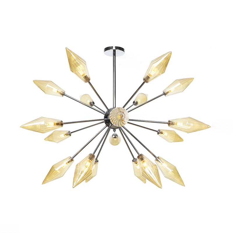 9/12/15-licht woonkamer hangende kroonluchter lamp Industrial Amber/Clear Pendant Light met diamantglasschaduw