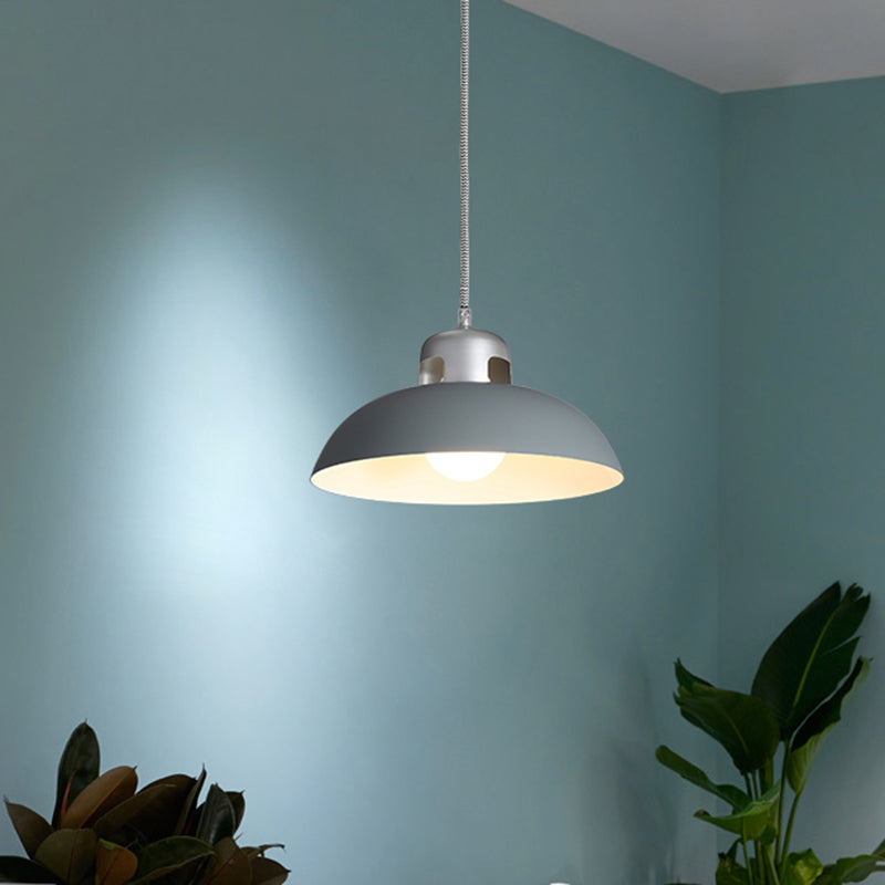 Lámpara colgante de metal negro/gris/blanco DOME 1 LUCHE PARTIVA VINTAGE LIFERecida para comedor