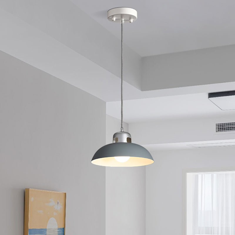 Lámpara colgante de metal negro/gris/blanco DOME 1 LUCHE PARTIVA VINTAGE LIFERecida para comedor