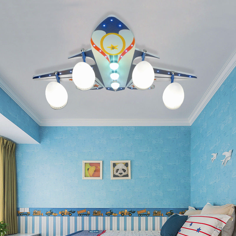 Cartoon inbouw plafondlamp vliegtuig 4 lampen metalen plafondlamp voor slaapkamer