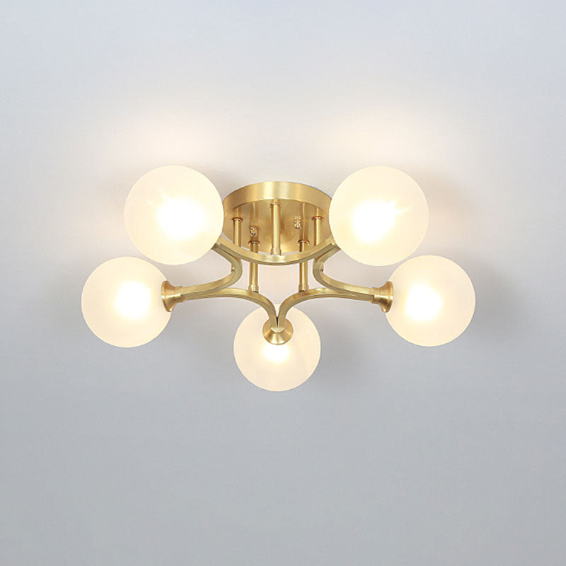 Glasblasen Halbblus-Deckenleuchte moderne Semi-Flush-Leuchte für Schlafzimmer