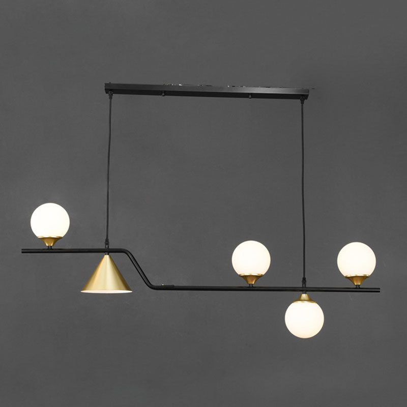 Round Island Lighting Fixture Modern-Style Glass Island Chandelier for Dinning Room