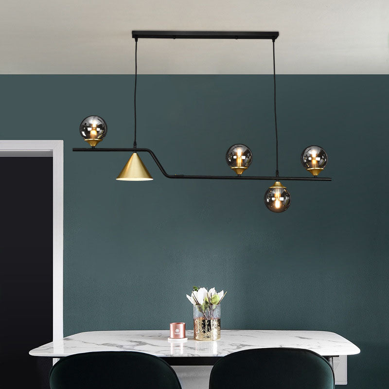Round Island Lighting Fixture Modern-Style Glass Island Chandelier for Dinning Room