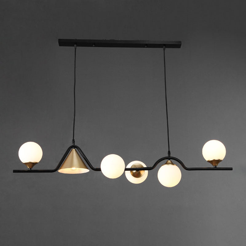 Round Island Lighting Fixture Modern-Style Glass Island Chandelier for Dinning Room