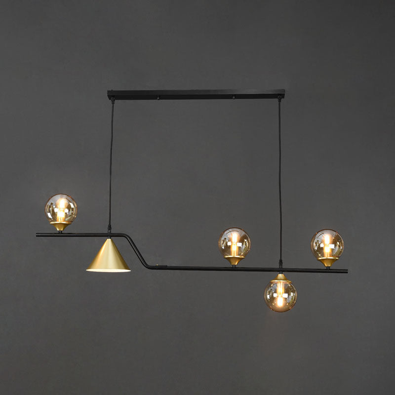 Round Island Lighting Fixture Modern-Style Glass Island Chandelier for Dinning Room