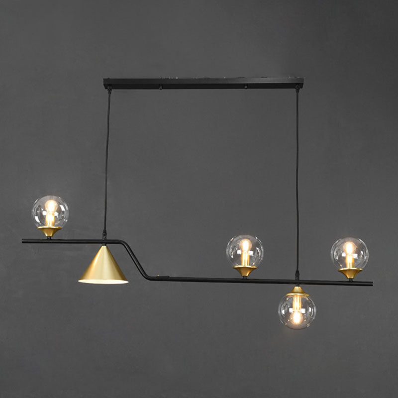 Round Island Lighting Fixture Modern-Style Glass Island Chandelier for Dinning Room