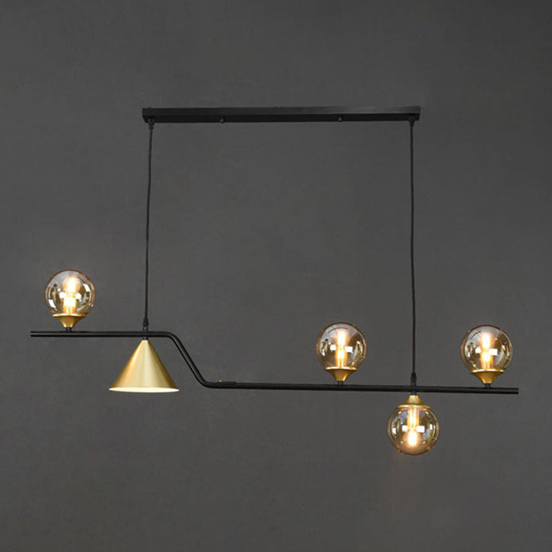 Round Island Lighting Fixture Modern-Style Glass Island Chandelier for Dinning Room