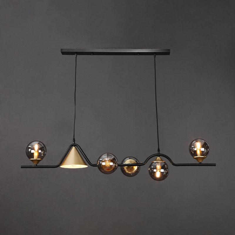 Round Island Lighting Fixture Modern-Style Glass Island Chandelier for Dinning Room