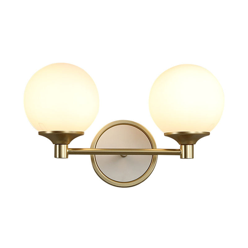 White Sphere Wall Light Sconce Modern Glass Wall Mount Light Fixture for Bedroom