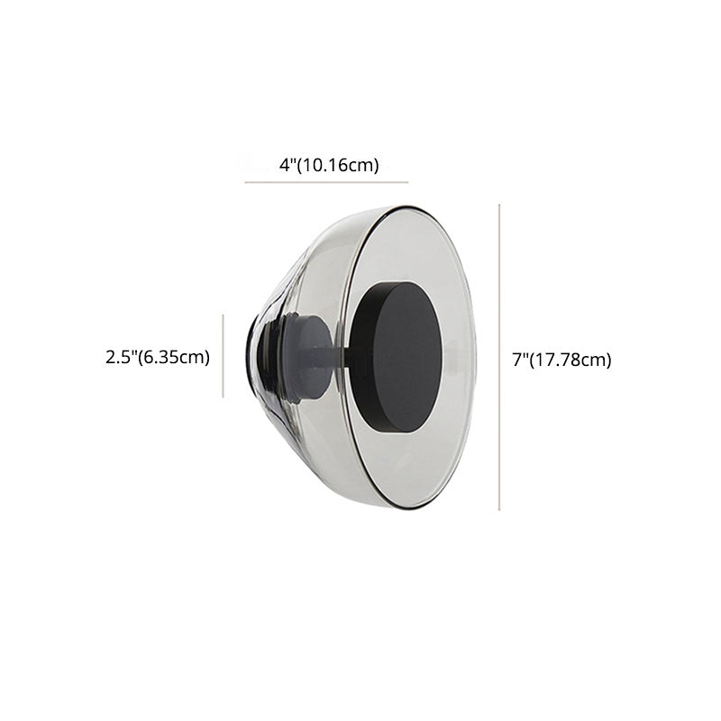 Glass Bowl Sconce Light Fixture Modern Style LED Wall Lighting Fixture for Aisle