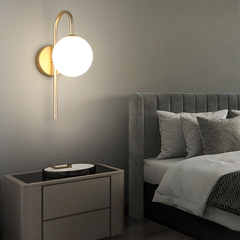 Iluminación de pared de cuello de vidrio de vidrio Lucinación de pared de estilo nórdico lámpara de luz para dormitorio para dormitorio