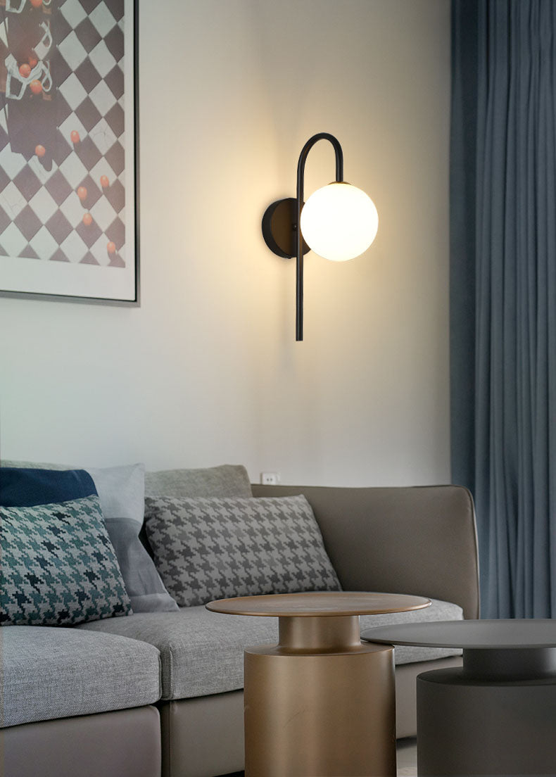 Iluminación de pared de cuello de vidrio de vidrio Lucinación de pared de estilo nórdico lámpara de luz para dormitorio para dormitorio