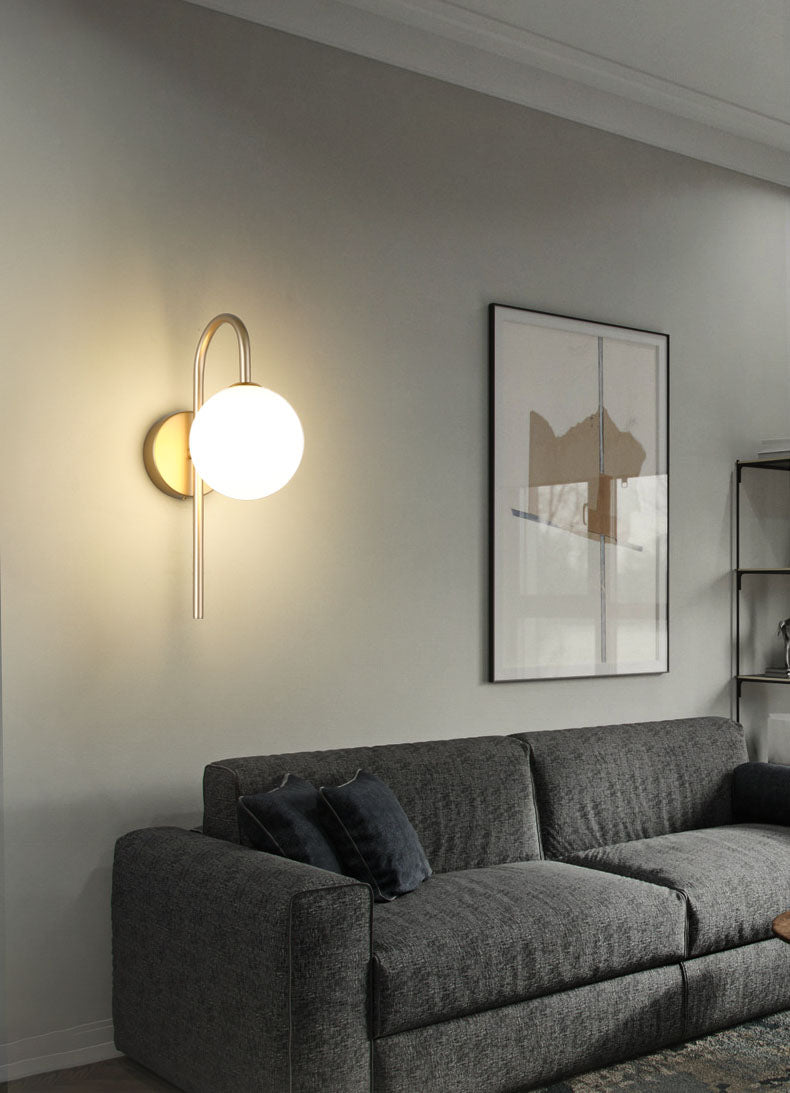 Iluminación de pared de cuello de vidrio de vidrio Lucinación de pared de estilo nórdico lámpara de luz para dormitorio para dormitorio