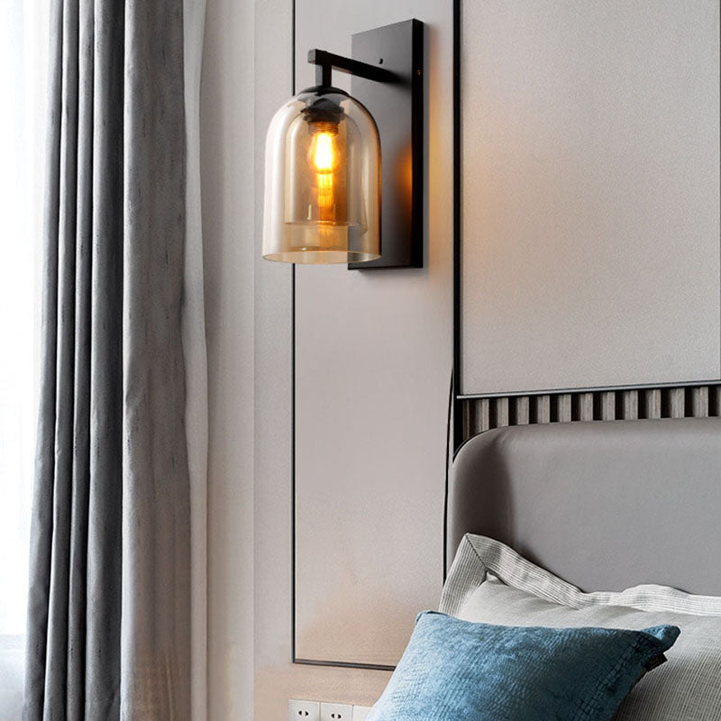 Lámpara de pared sombreada de estilo nórdico luminoso de pared de la pared del dormitorio del dormitorio